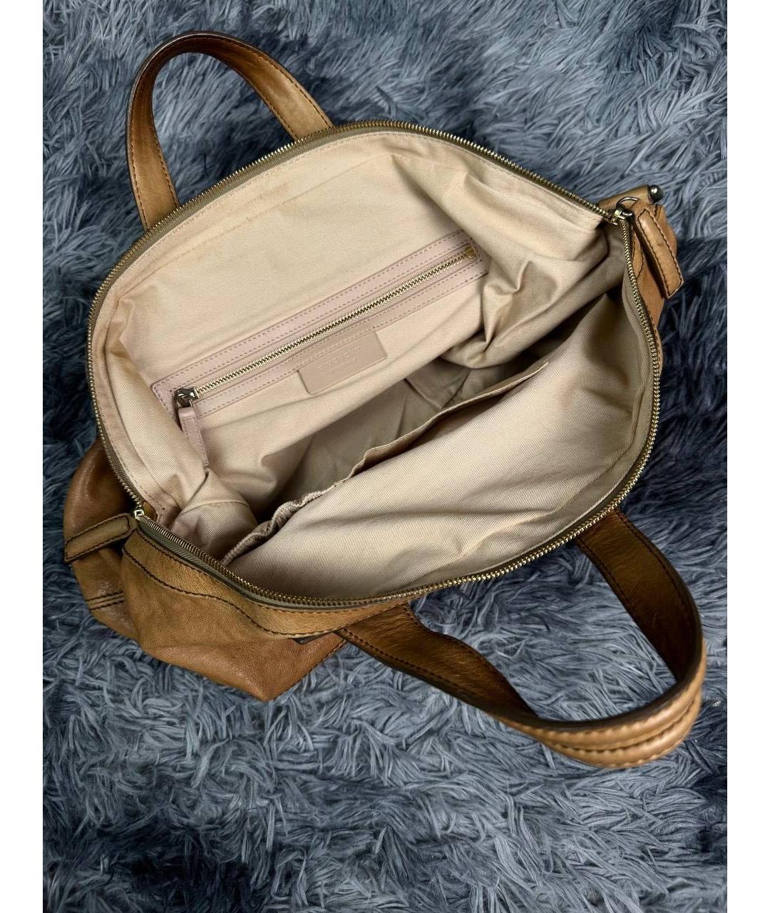 GIVENCHY Горчичная кожаная сумка с короткими ручками, фото 4