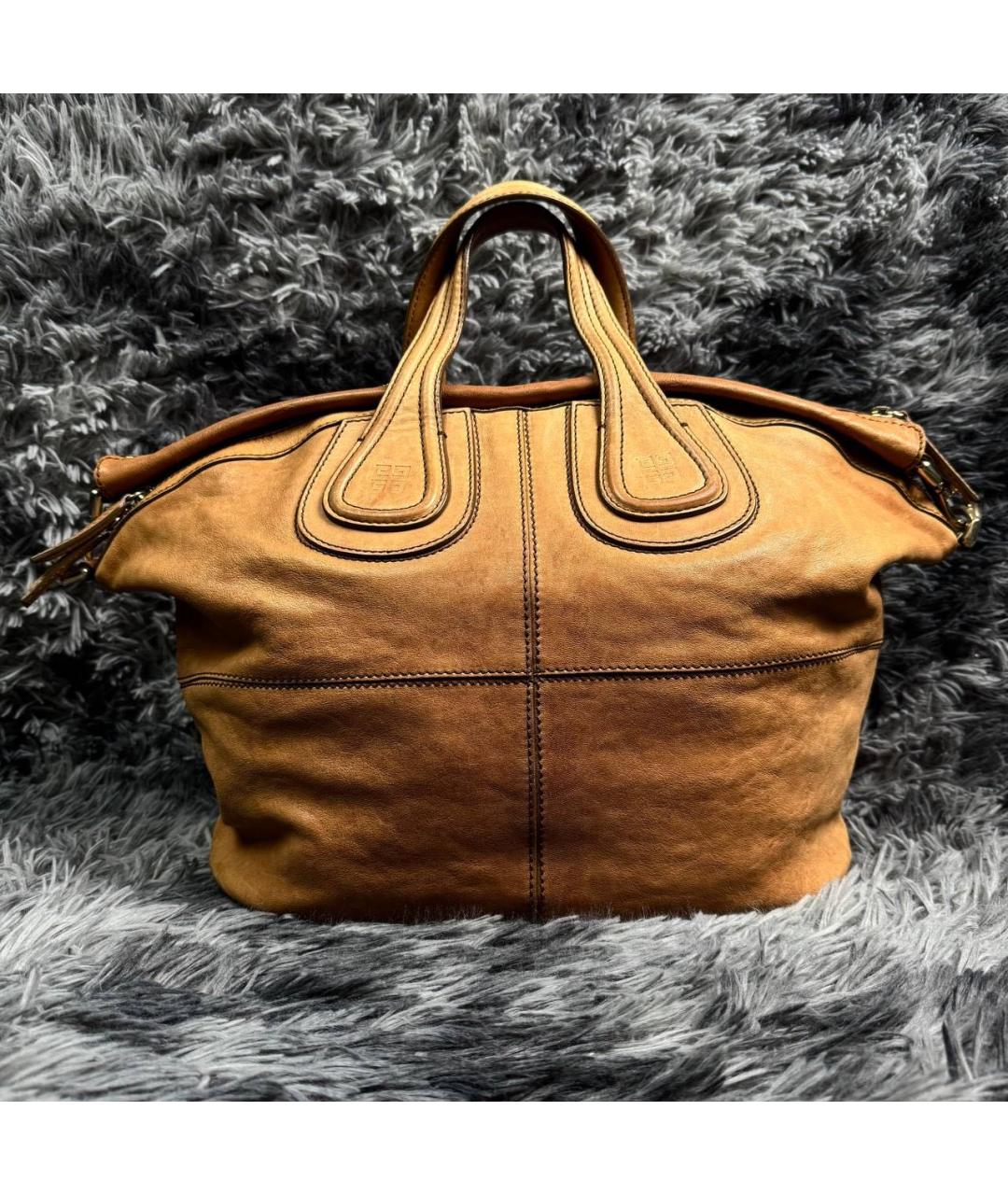 GIVENCHY Горчичная кожаная сумка с короткими ручками, фото 7