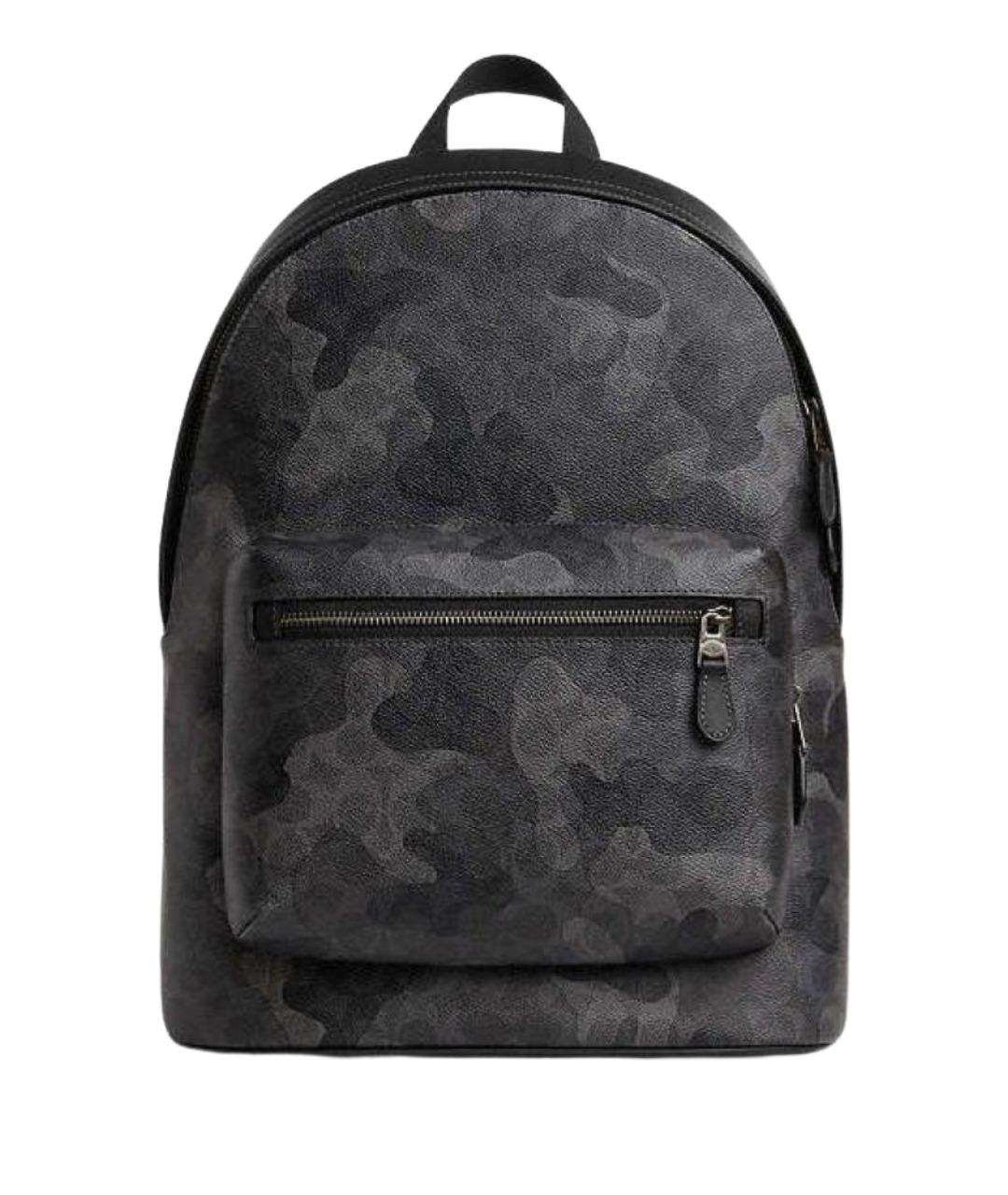 COACH Антрацитовый кожаный рюкзак, фото 1