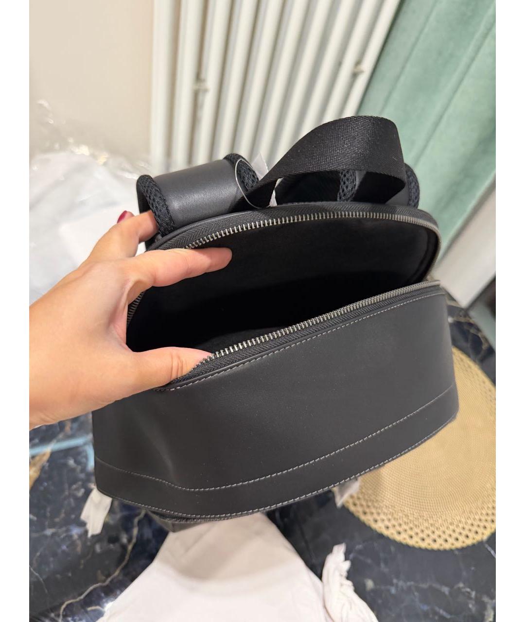 COACH Антрацитовый кожаный рюкзак, фото 6