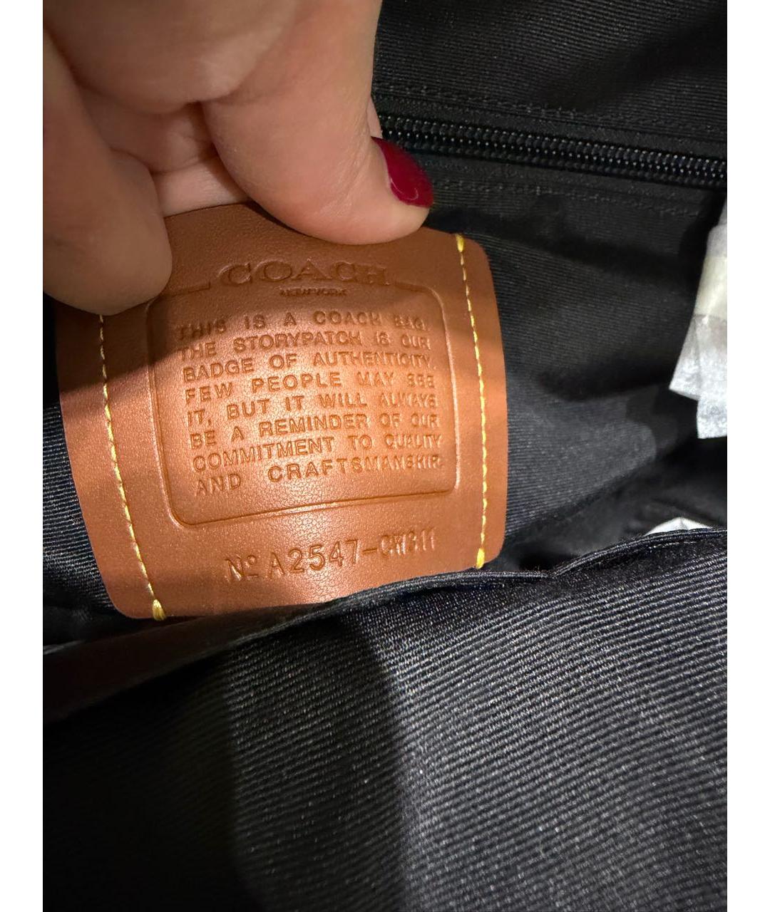 COACH Антрацитовый кожаный рюкзак, фото 5