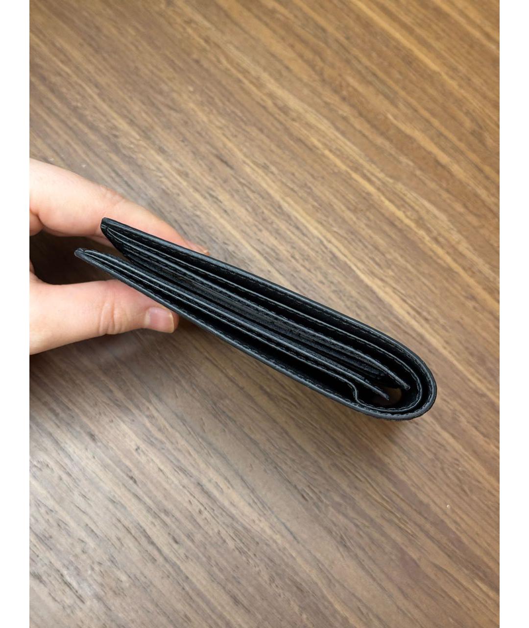 LOUIS VUITTON Черный кожаный кошелек, фото 3