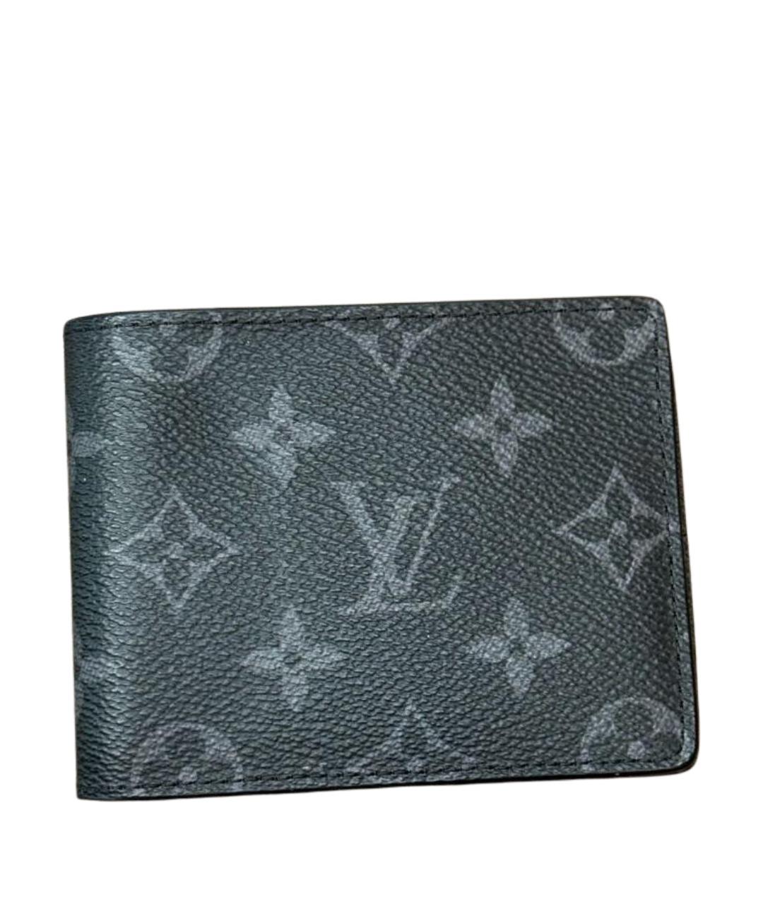 LOUIS VUITTON Черный кожаный кошелек, фото 1
