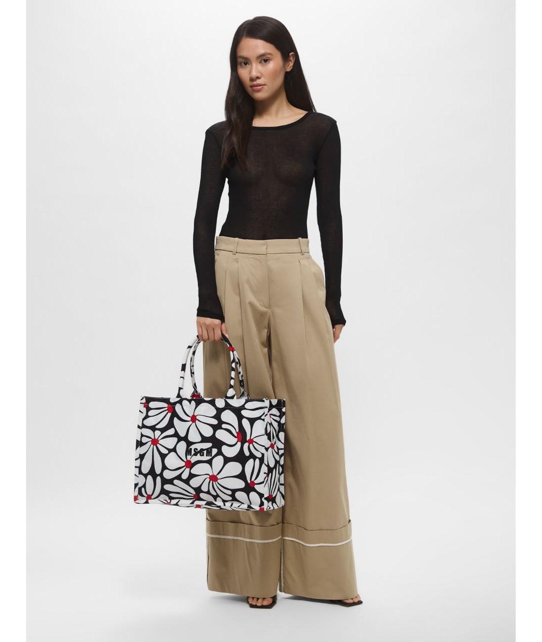 MSGM Черная тканевая сумка тоут, фото 5