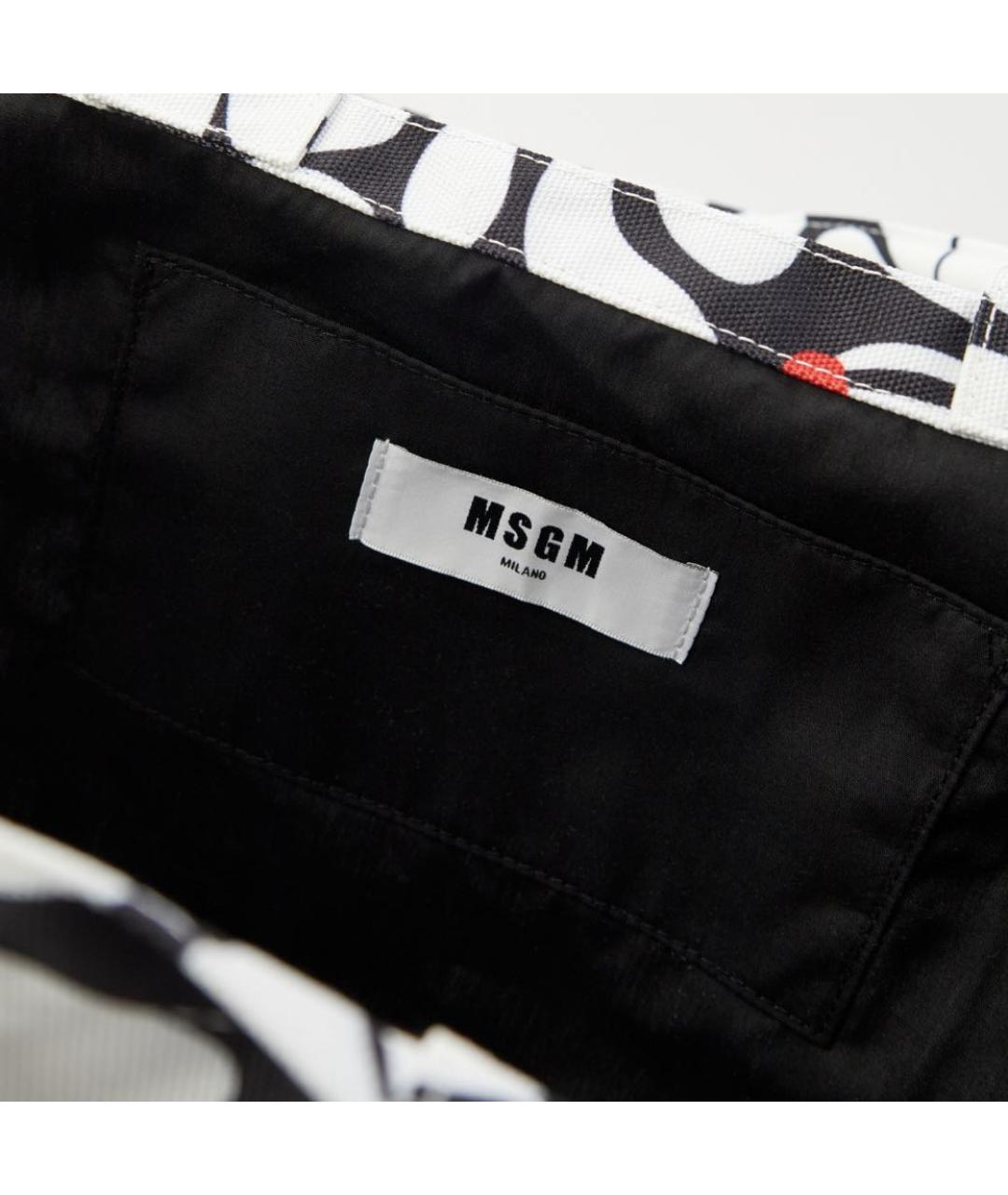 MSGM Черная тканевая сумка тоут, фото 4