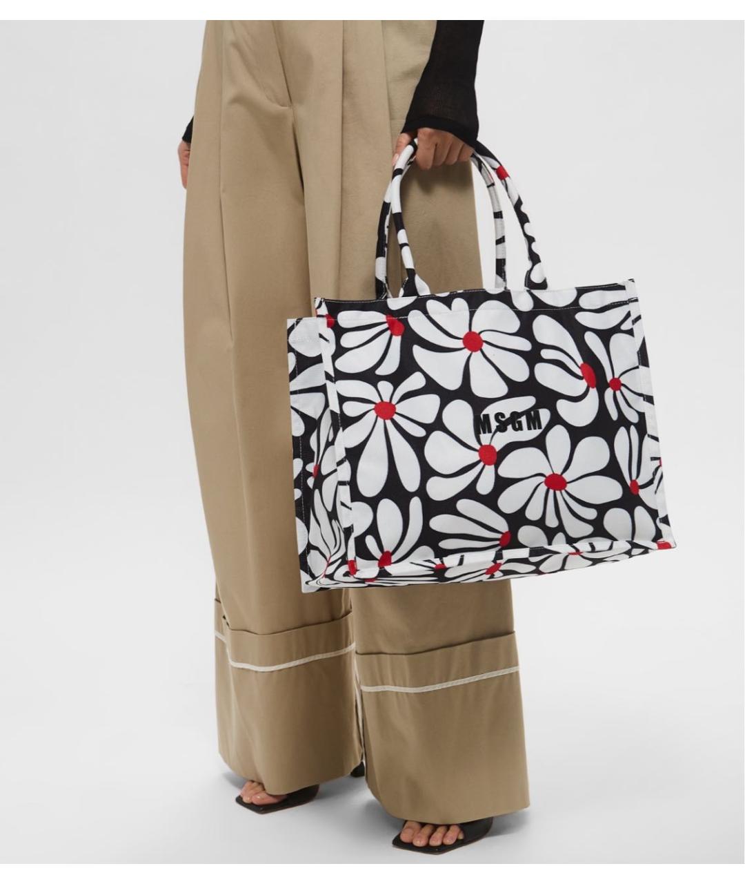 MSGM Черная тканевая сумка тоут, фото 6
