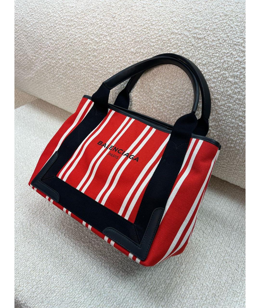 BALENCIAGA Красная тканевая сумка с короткими ручками, фото 5
