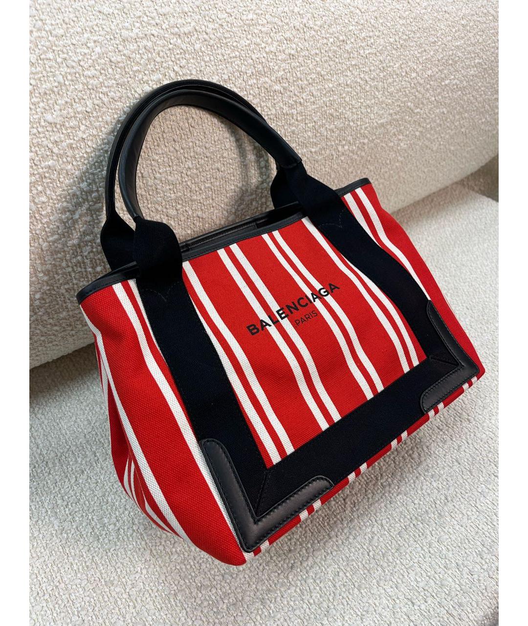 BALENCIAGA Красная тканевая сумка с короткими ручками, фото 2