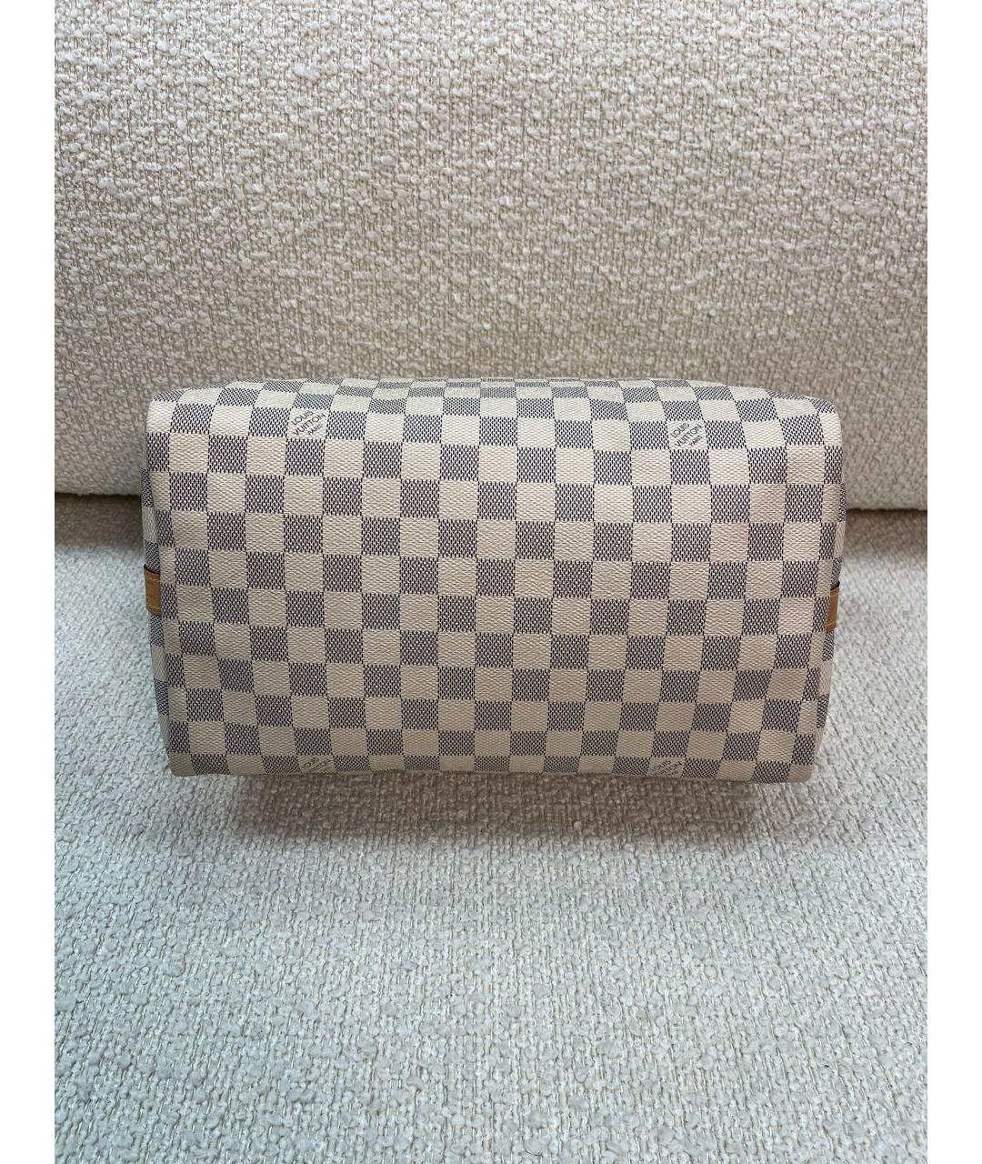 LOUIS VUITTON Бежевая кожаная сумка с короткими ручками, фото 5