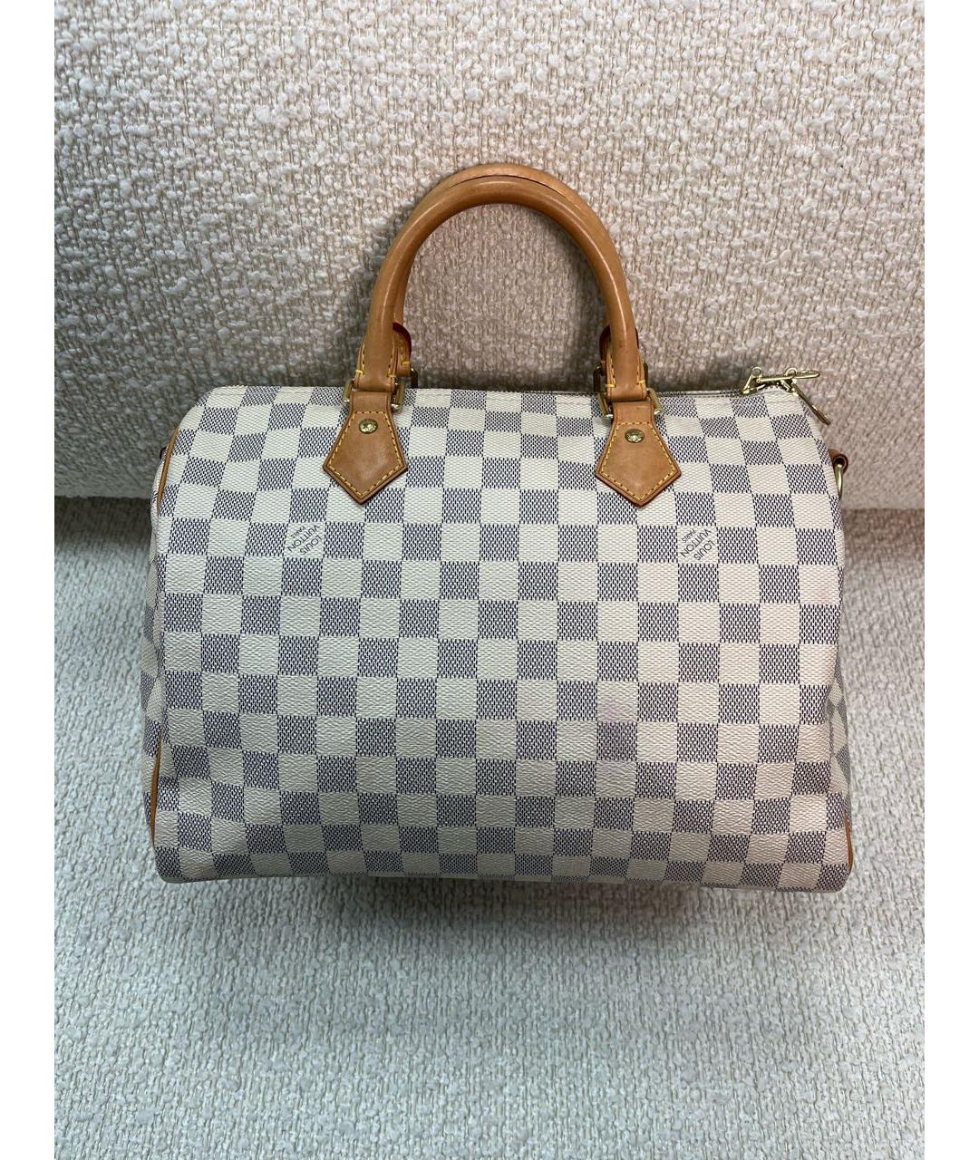 LOUIS VUITTON Бежевая кожаная сумка с короткими ручками, фото 3