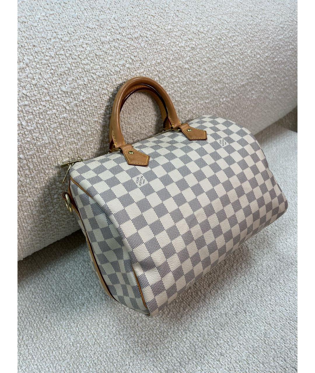 LOUIS VUITTON Бежевая кожаная сумка с короткими ручками, фото 2