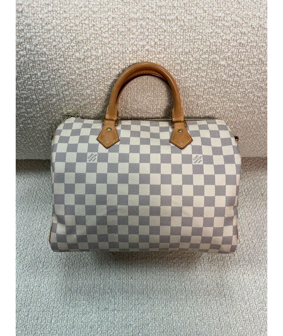 LOUIS VUITTON Бежевая кожаная сумка с короткими ручками, фото 9