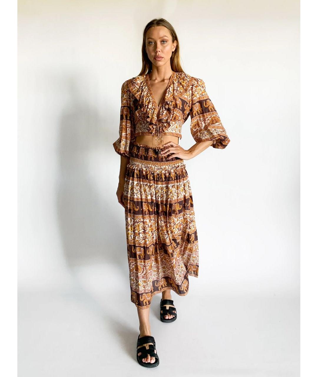 ZIMMERMANN Коричневая хлопковая блузы, фото 4