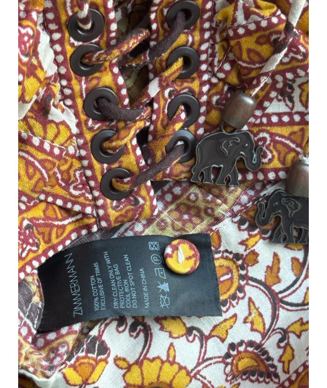 ZIMMERMANN Коричневая хлопковая блузы, фото 5