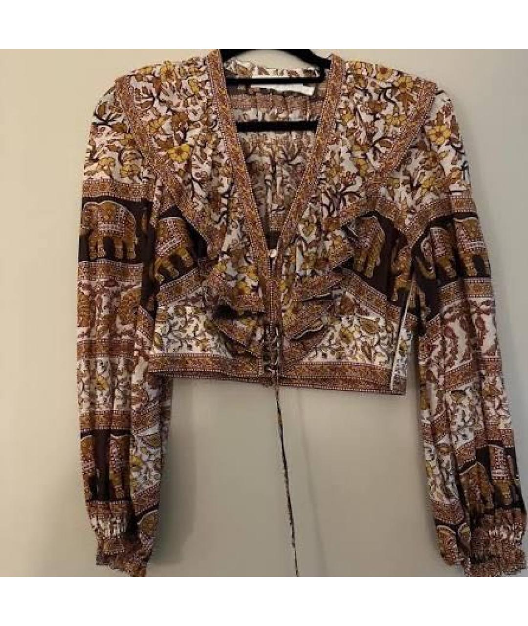 ZIMMERMANN Коричневая хлопковая блузы, фото 2