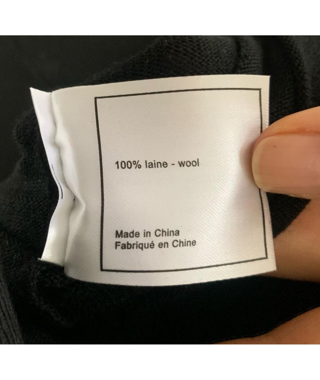 CHANEL Черная шерстяная футболка, фото 3