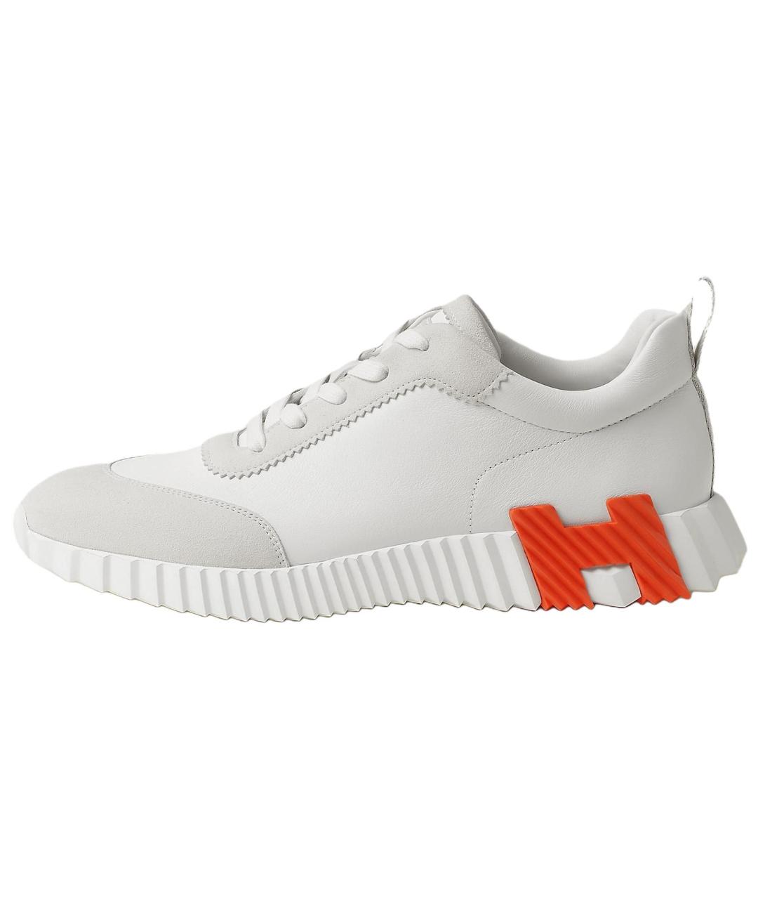 HERMES Белые кожаные низкие кроссовки / кеды, фото 7