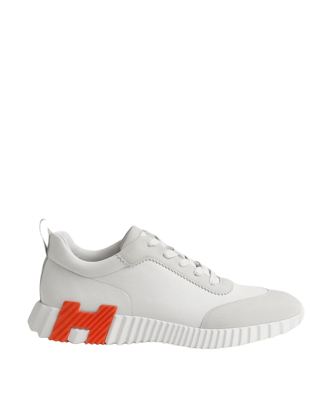 HERMES Белые кожаные низкие кроссовки / кеды, фото 1