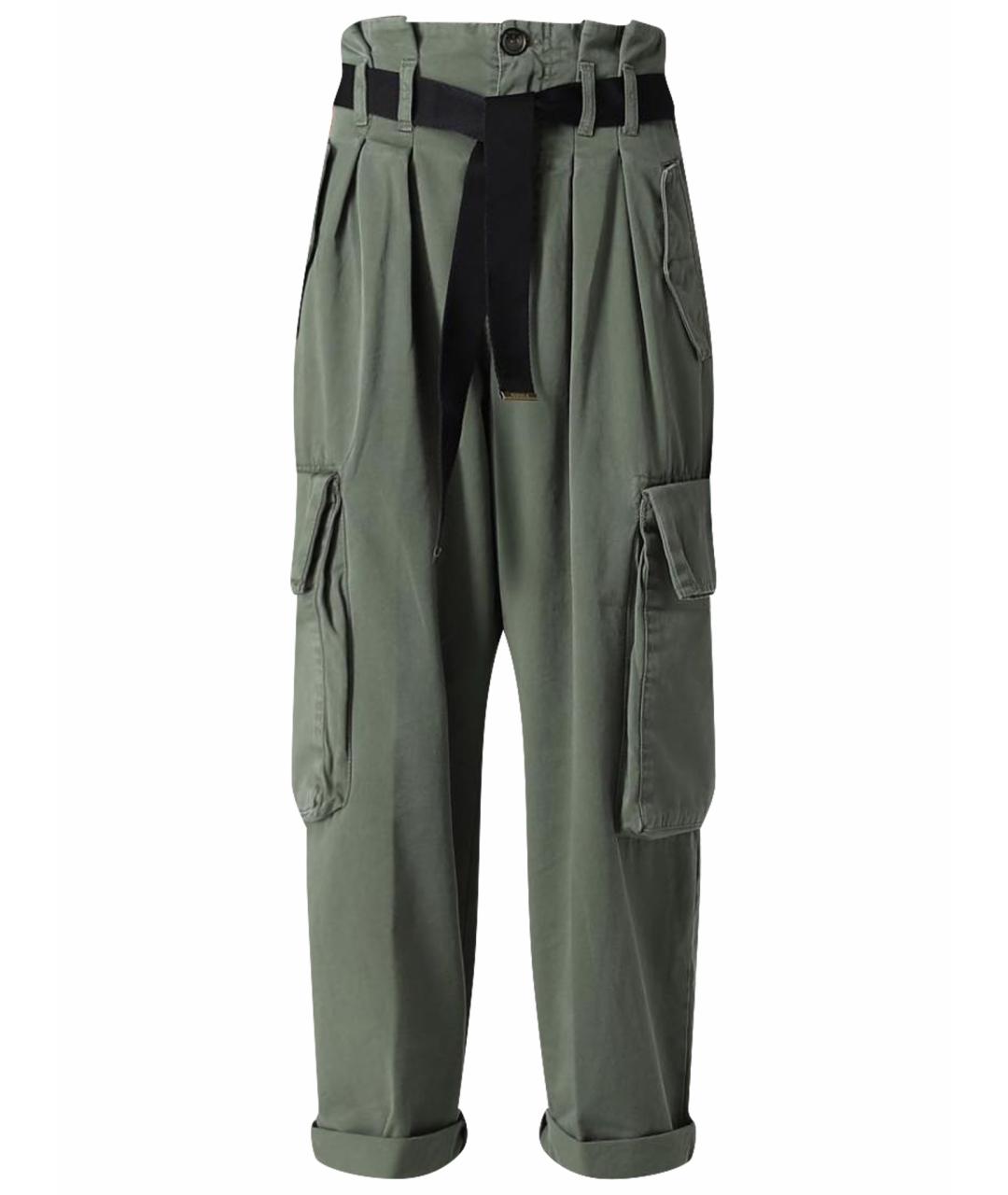 PINKO Хаки хлопковые брюки широкие, фото 1