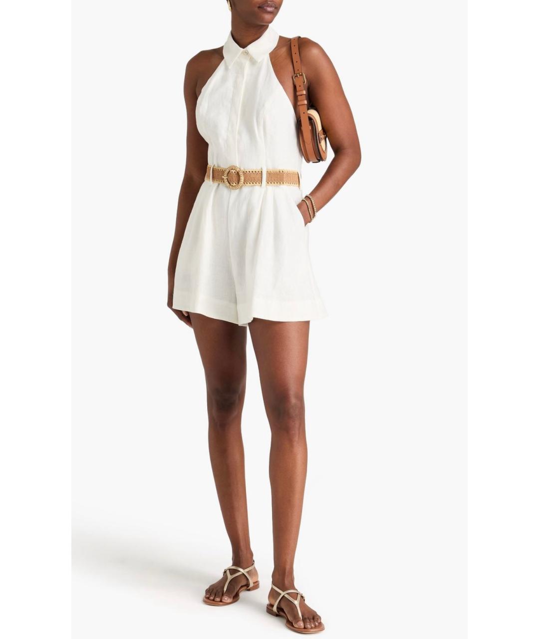 ZIMMERMANN Белый льняной комбинезон, фото 2