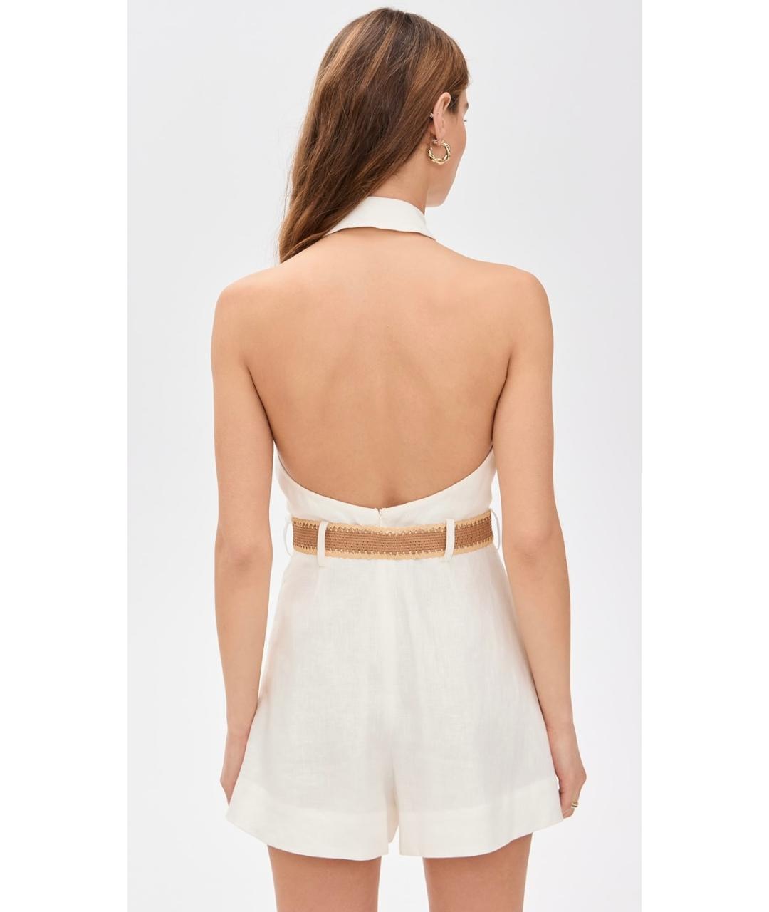 ZIMMERMANN Белый льняной комбинезон, фото 6