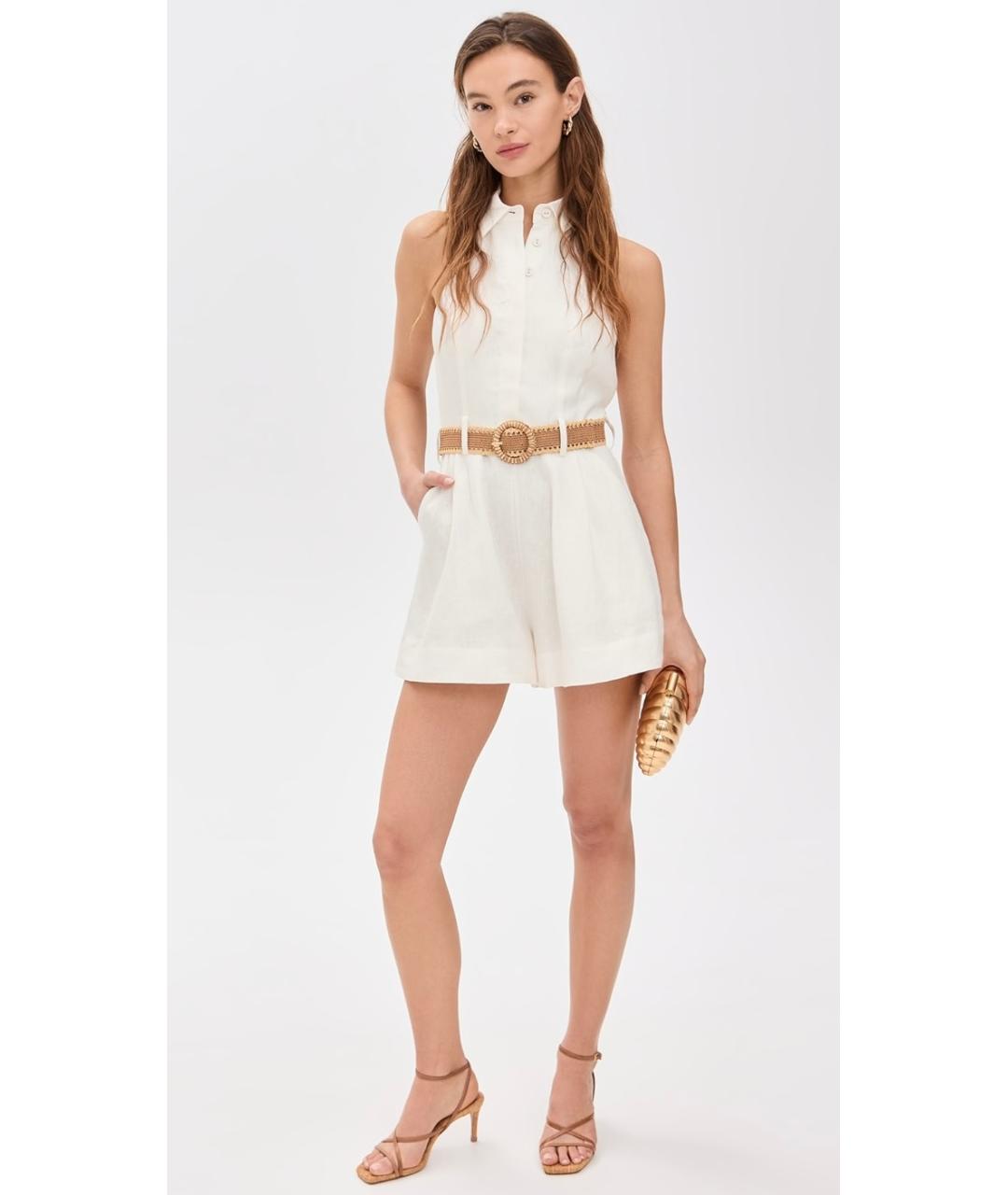 ZIMMERMANN Белый льняной комбинезон, фото 7