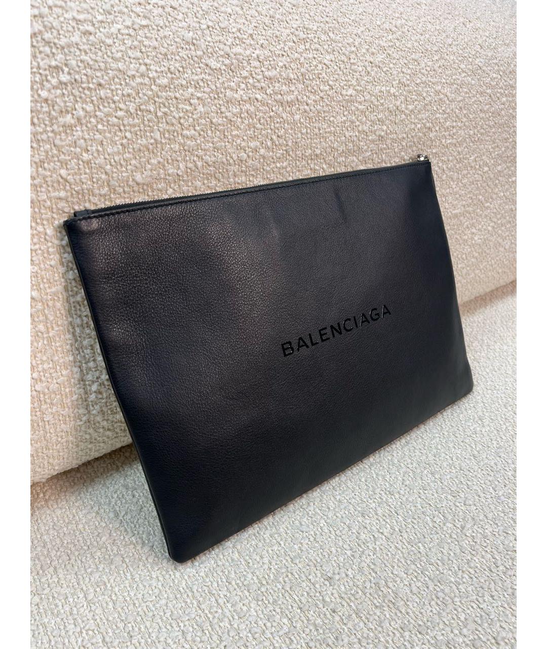 BALENCIAGA Черная кожаная папка для документов, фото 2