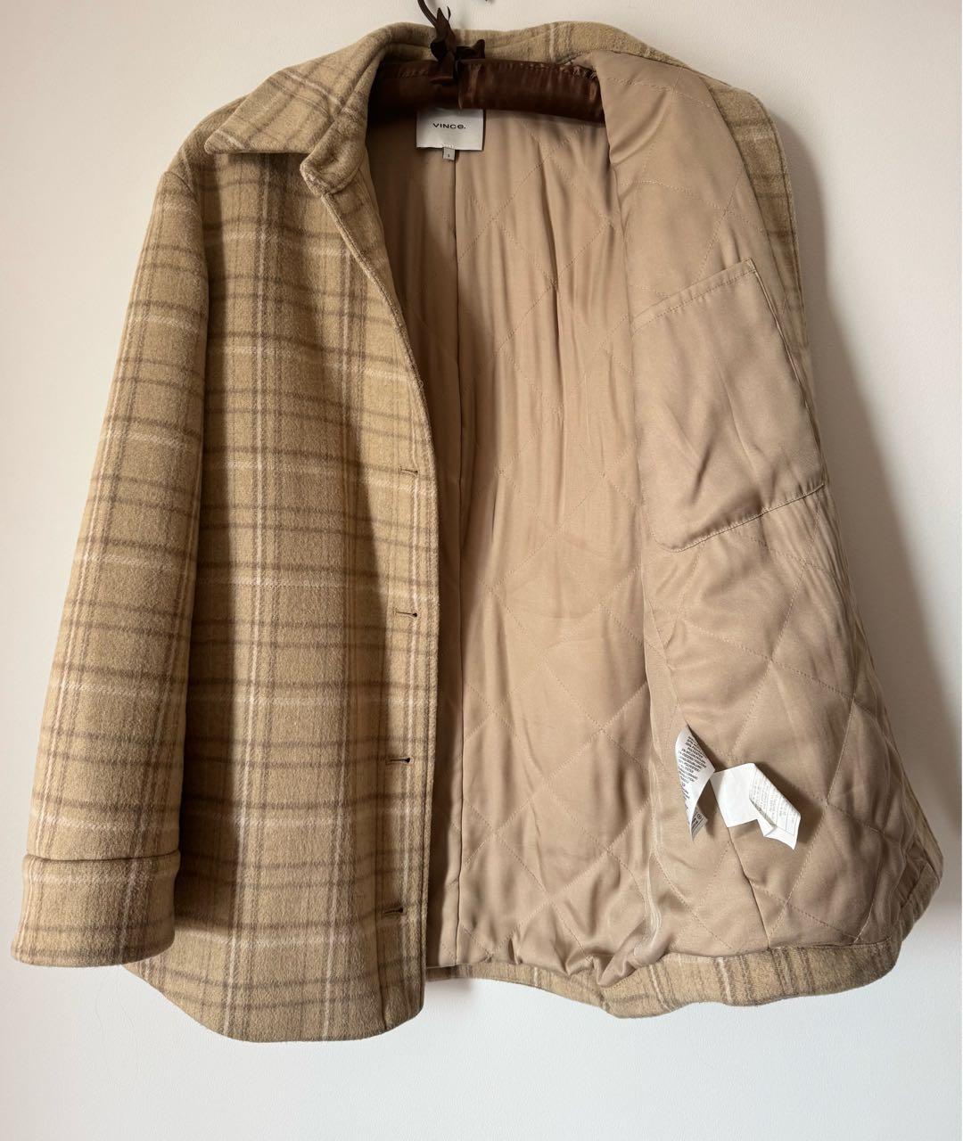 VINCE Бежевая шерстяная куртка, фото 4
