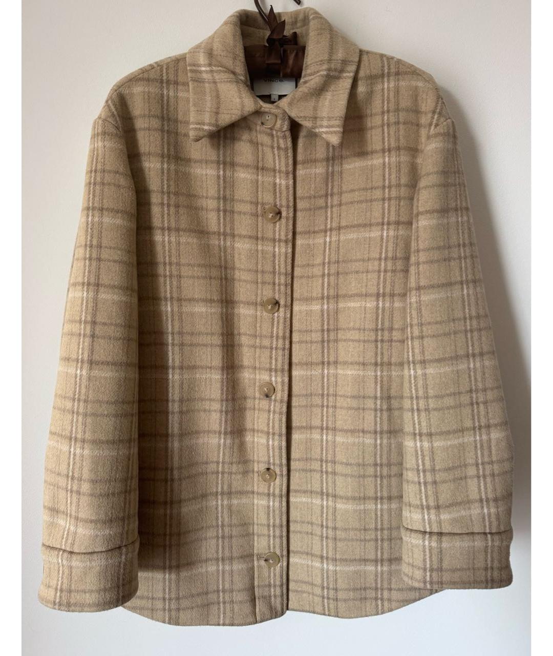 VINCE Бежевая шерстяная куртка, фото 3