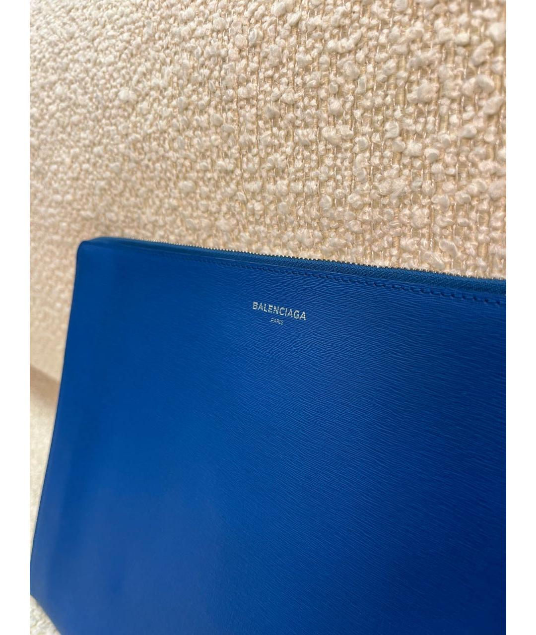 BALENCIAGA Синяя папка для документов из искусственной кожи, фото 7