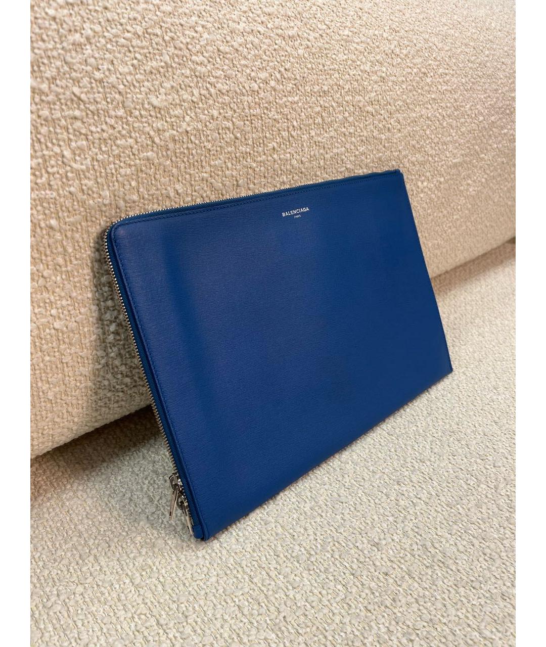 BALENCIAGA Синяя папка для документов из искусственной кожи, фото 2