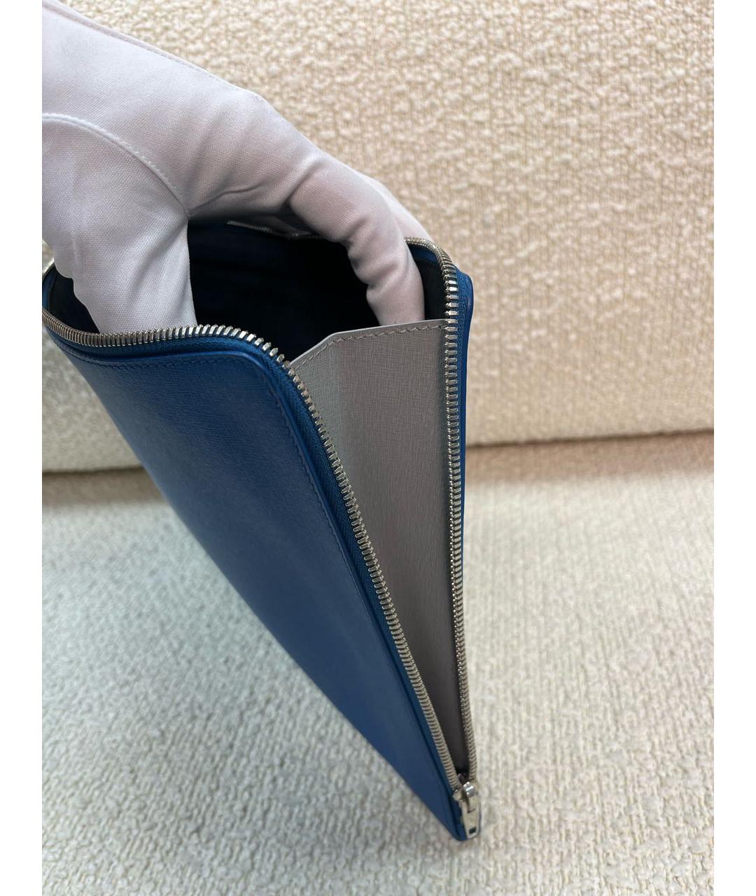 BALENCIAGA Синяя папка для документов из искусственной кожи, фото 6