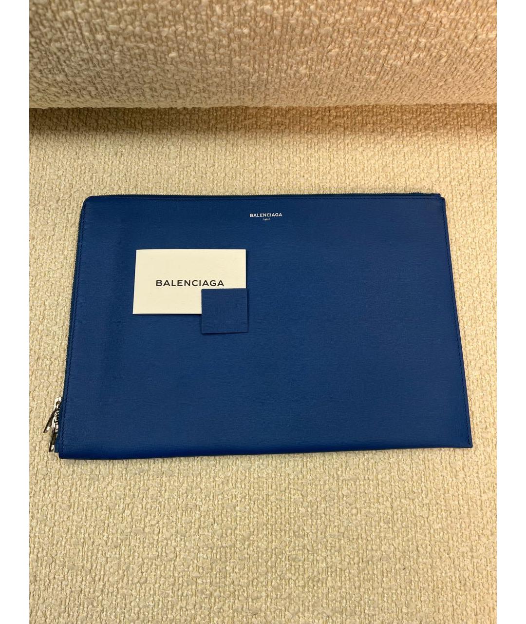 BALENCIAGA Синяя папка для документов из искусственной кожи, фото 8