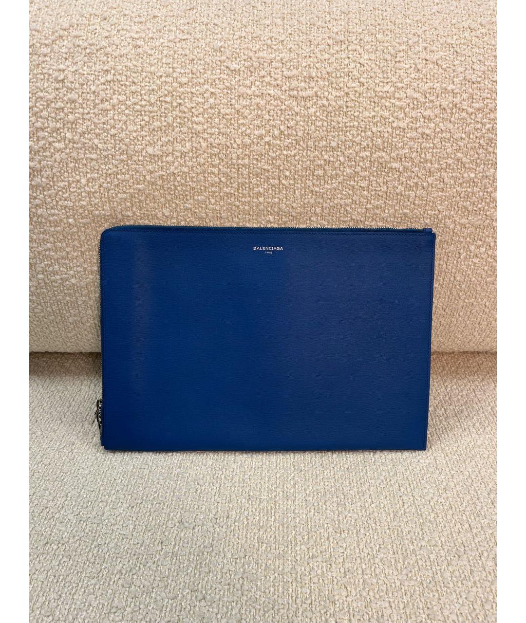BALENCIAGA Синяя папка для документов из искусственной кожи, фото 9