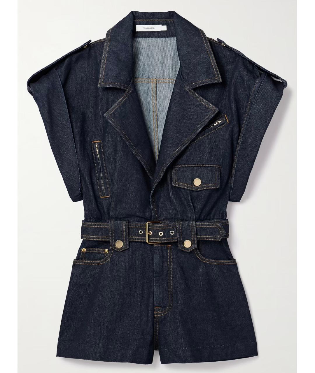 ZIMMERMANN Темно-синий хлопковый комбинезон, фото 7
