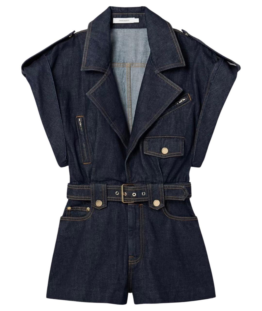 ZIMMERMANN Темно-синий хлопковый комбинезон, фото 1