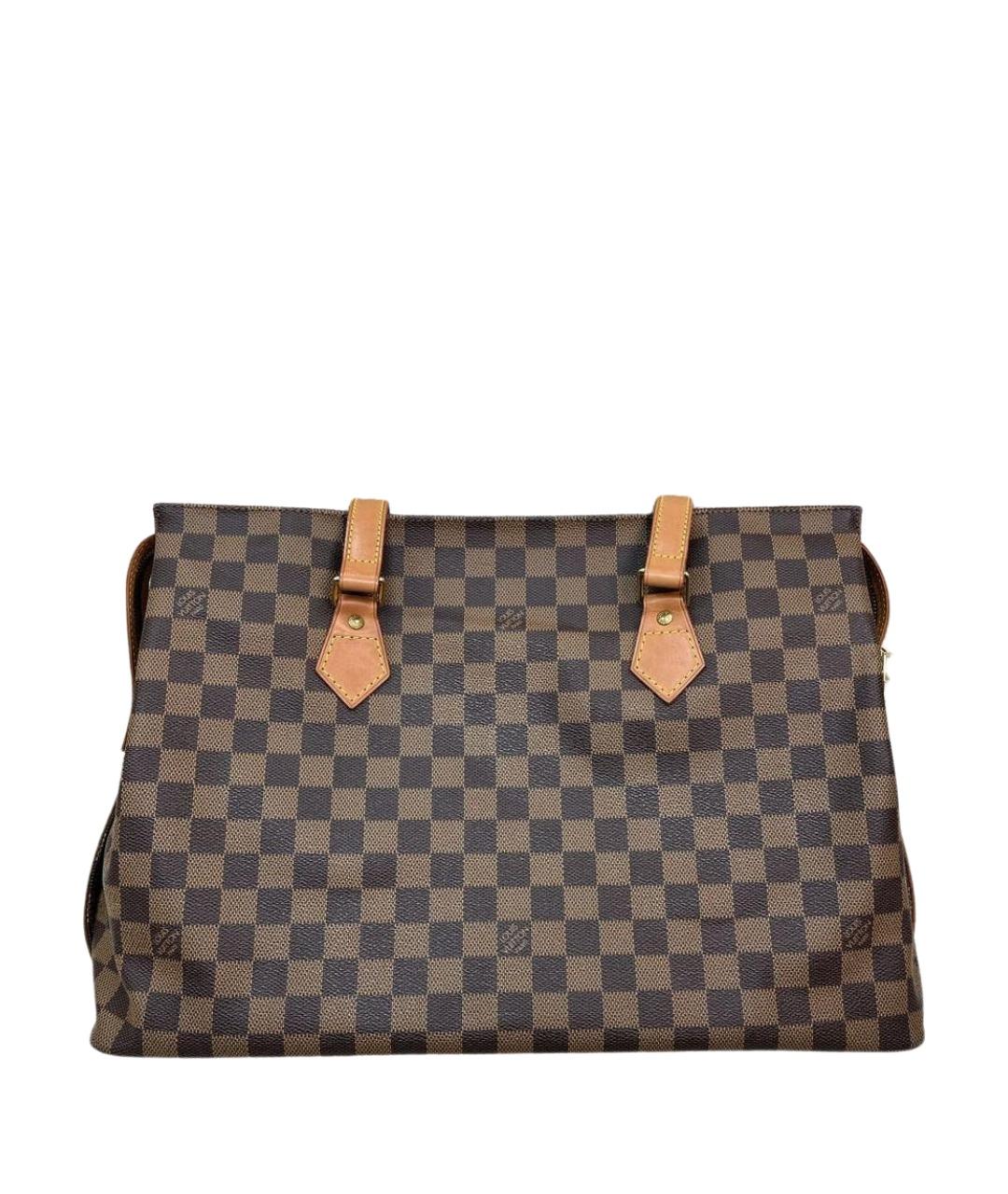 LOUIS VUITTON Коричневая кожаная сумка с короткими ручками, фото 1