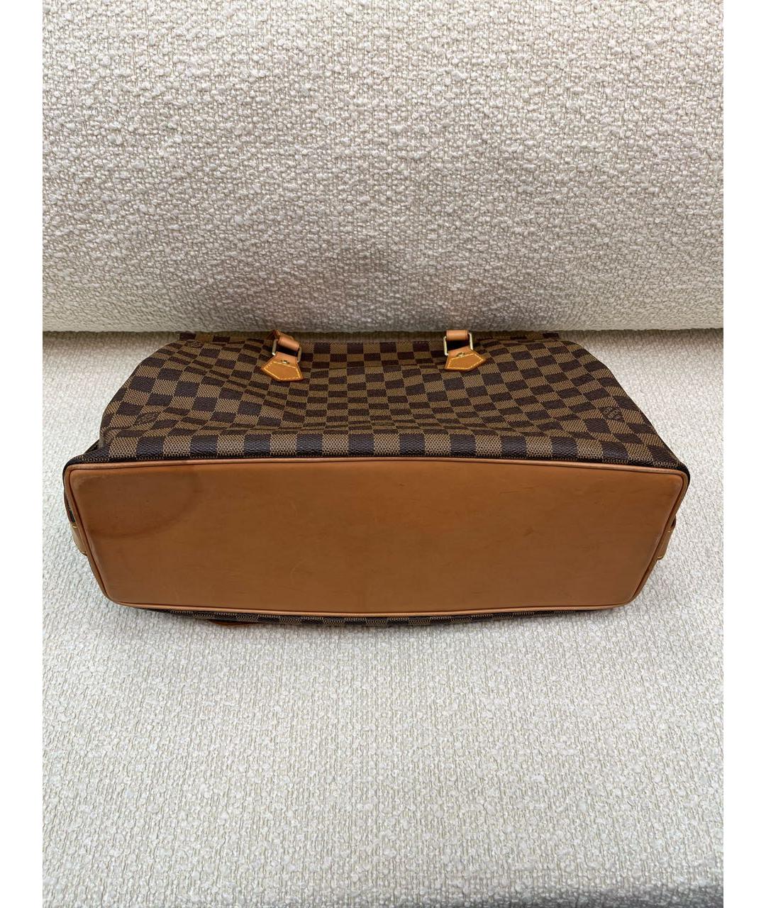 LOUIS VUITTON Коричневая кожаная сумка с короткими ручками, фото 6