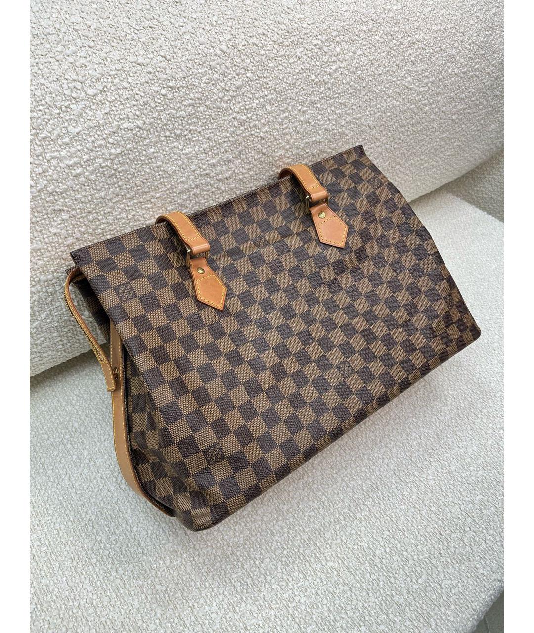 LOUIS VUITTON Коричневая кожаная сумка с короткими ручками, фото 2