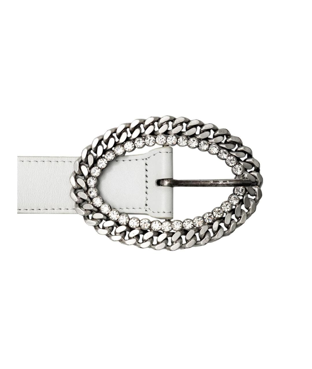 ALESSANDRA RICH Белый кожаный ремень, фото 3