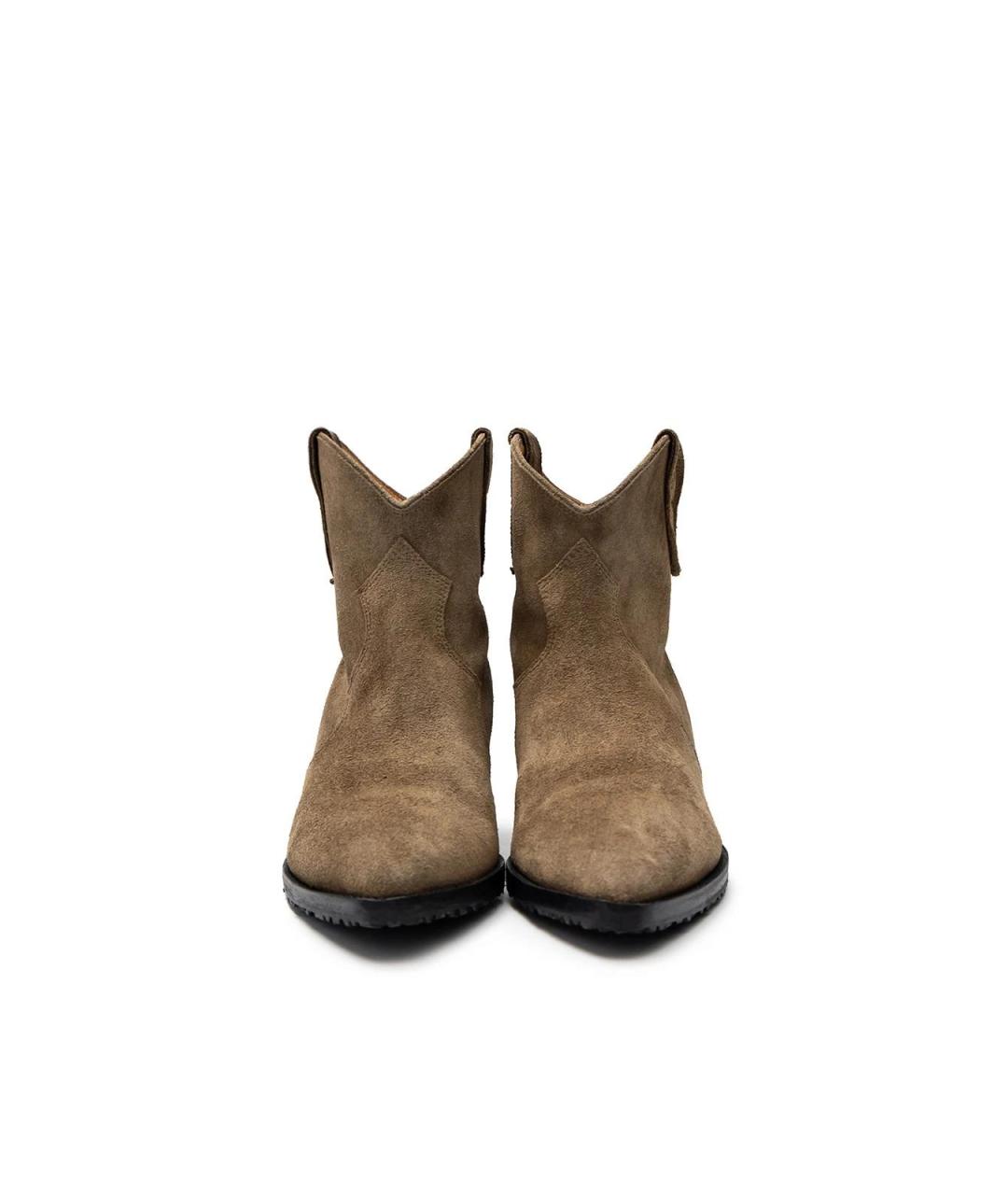 ISABEL MARANT Бежевые замшевые ботильоны, фото 4