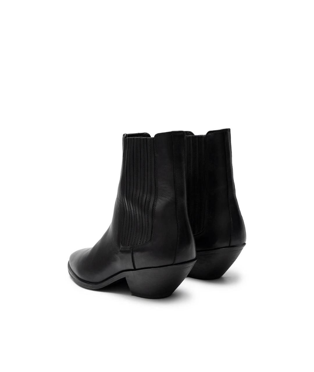 SAINT LAURENT Черные кожаные ботильоны, фото 3