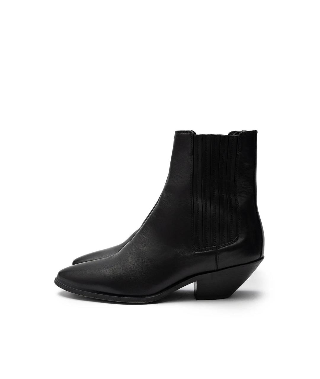 SAINT LAURENT Черные кожаные ботильоны, фото 5