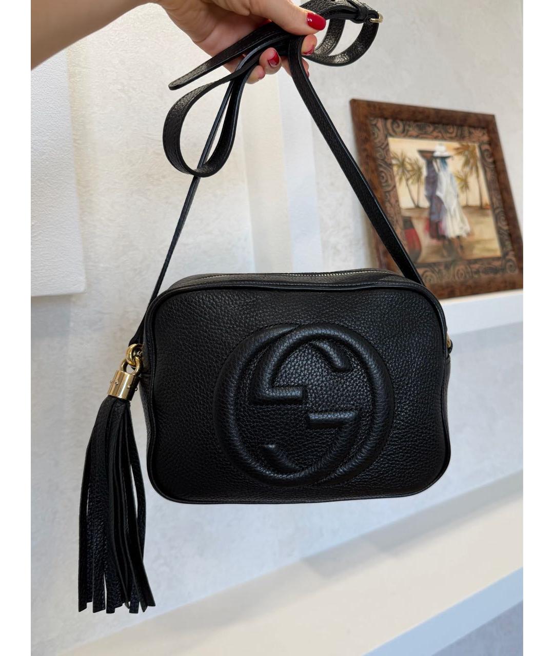 GUCCI Черная кожаная сумка через плечо, фото 8