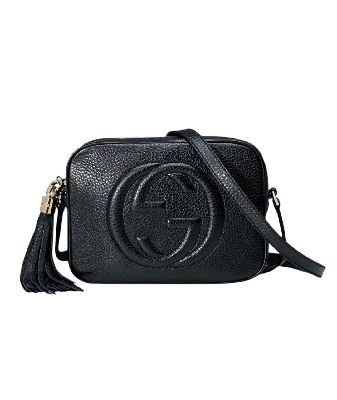 GUCCI Черная кожаная сумка через плечо, фото 9