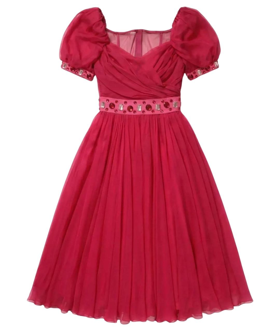 DOLCE&GABBANA Розовое шелковое коктейльное платье, фото 1