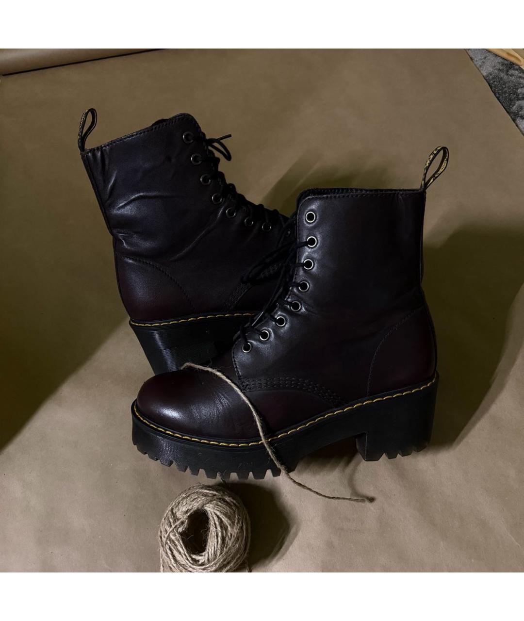 DR. MARTENS Бордовые кожаные ботинки, фото 6