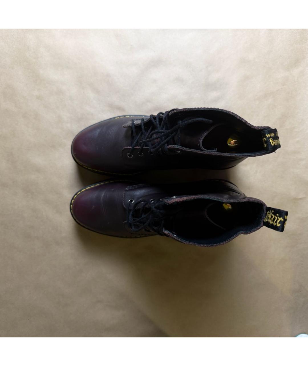 DR. MARTENS Бордовые кожаные ботинки, фото 3
