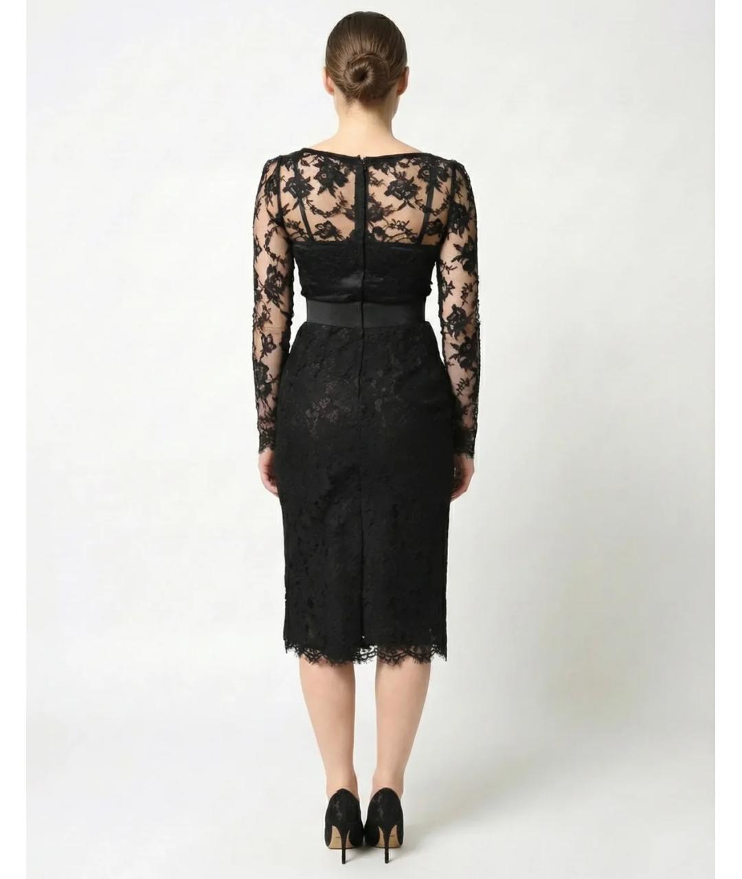 DOLCE&GABBANA Черное хлопковое коктейльное платье, фото 3