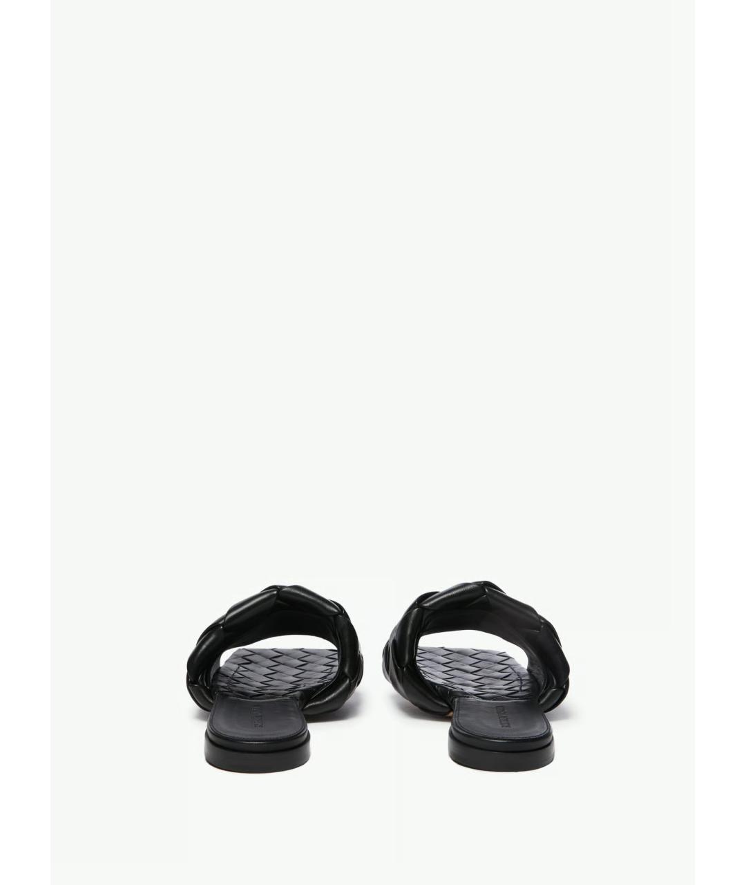 BOTTEGA VENETA Черные кожаные шлепанцы, фото 3